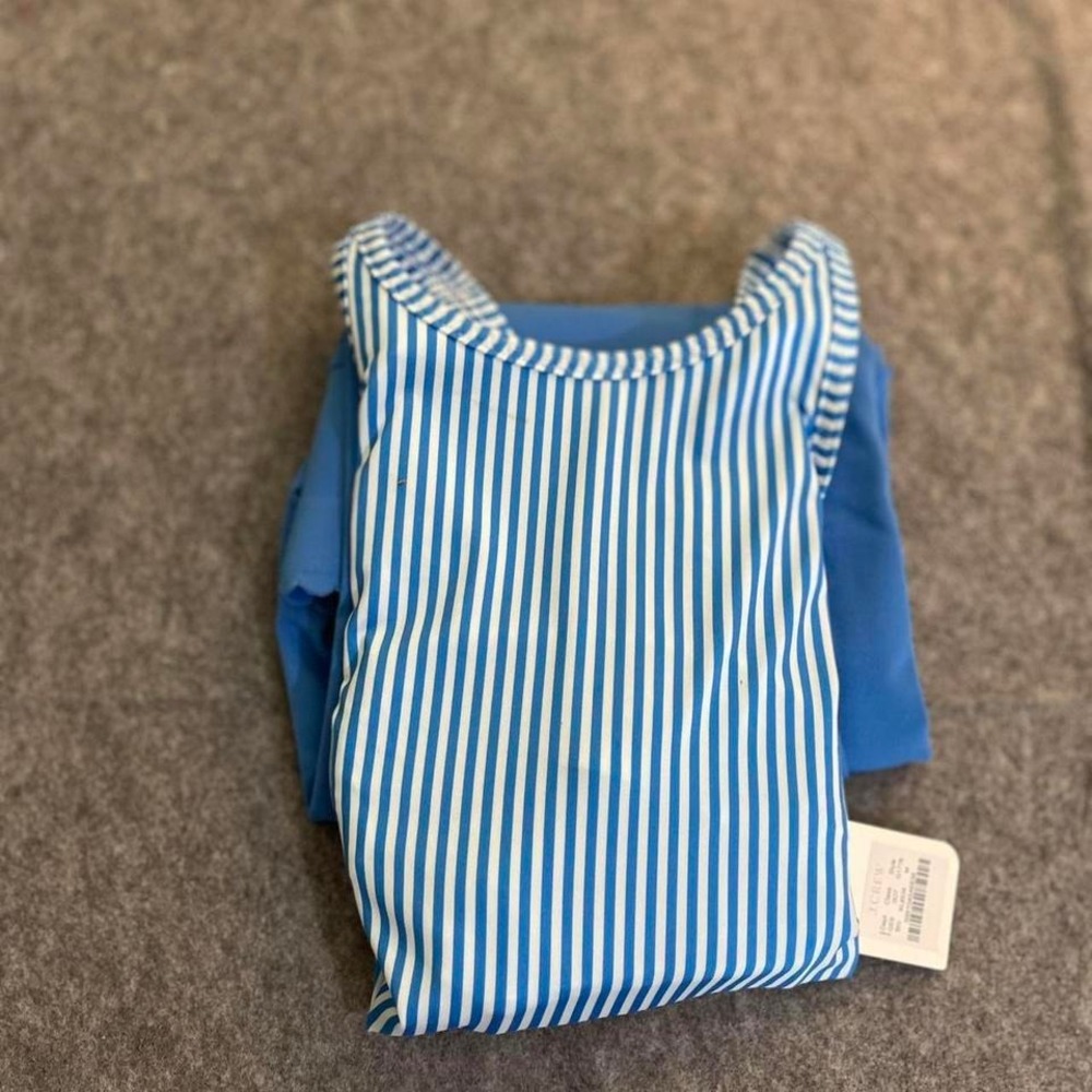 New Balance x J.Crew Womens Blue Striped Tank‎ Top and Leggings Set Size Medium